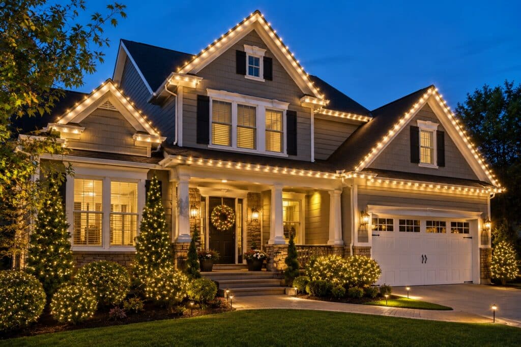 How much does residential christmas light installation cost in South Jersey? Real price ranges for Burlington, Camden, Gloucester, Atlantic and Mercer County NJ home